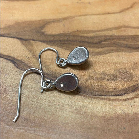 Turquoise Teardrop Sterling Silver Earrings - Picture 6 of 6